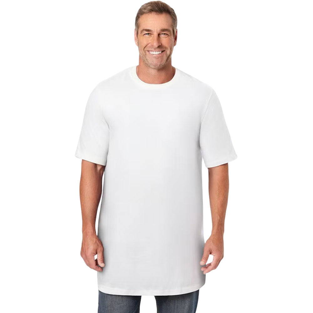 White Big & Tall Crewneck Cotton T-Shirt – Relaxed Fit Front View