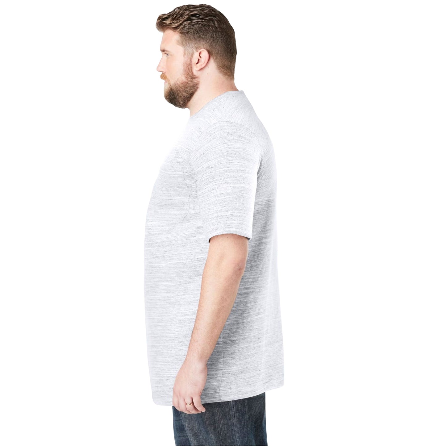 White Marl Big & Tall Pocket Crewneck T-Shirt