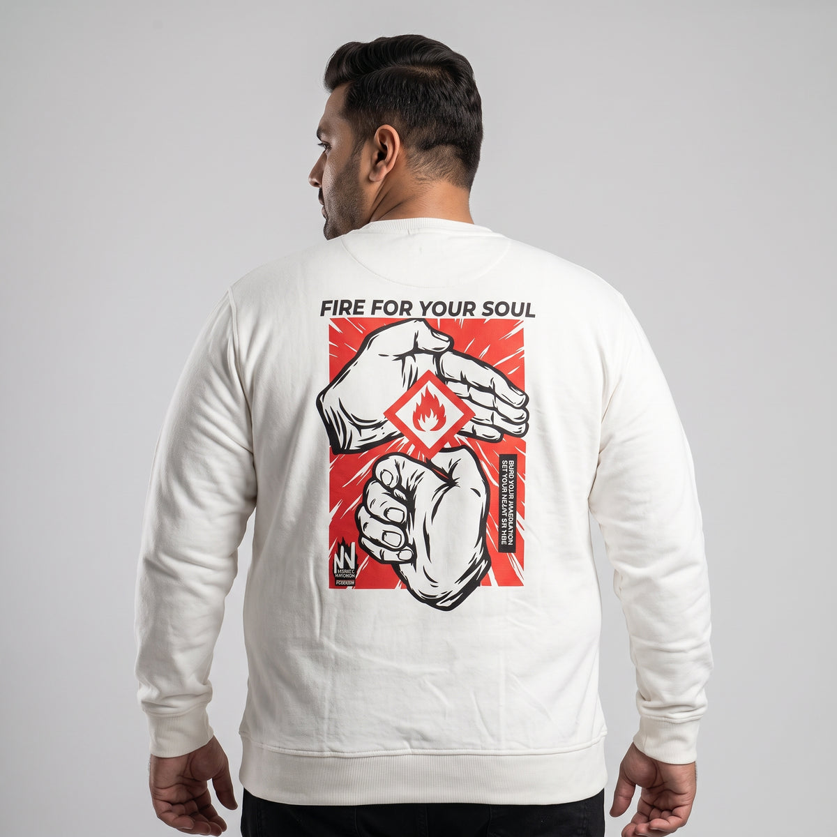 White Big Size Noble Vandals Sweatshirt PSM-6951