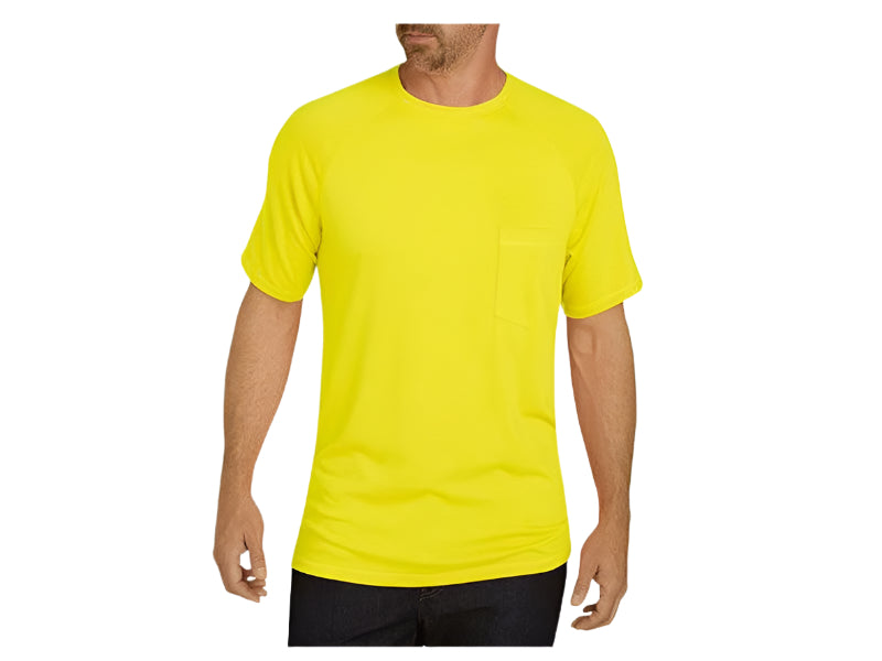 Yellow Big Size Pocket Crewneck T-Shirt – Relaxed Fit for Plus Size