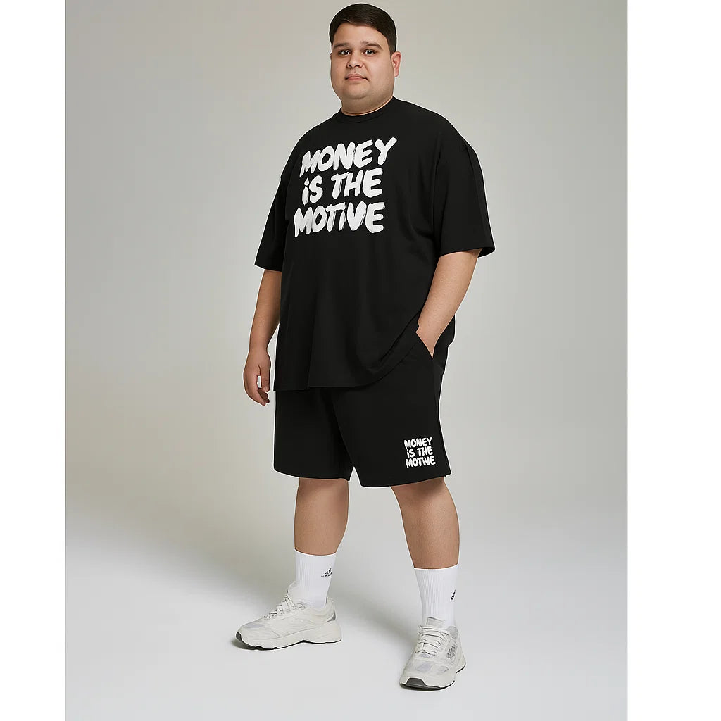 Money Is D Motive Plus-Size Shorts Set PSM-9901