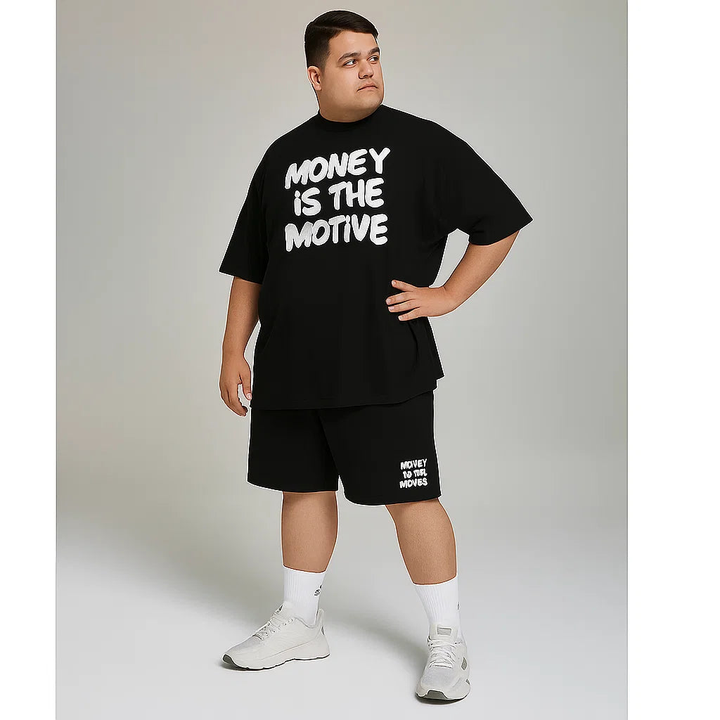Money Is D Motive Plus-Size Shorts Set PSM-9901