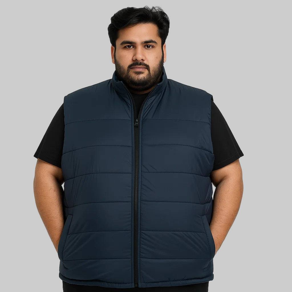 Midnight Trail Plus-Size Sleeveless Puffer Jacket PSM-8641