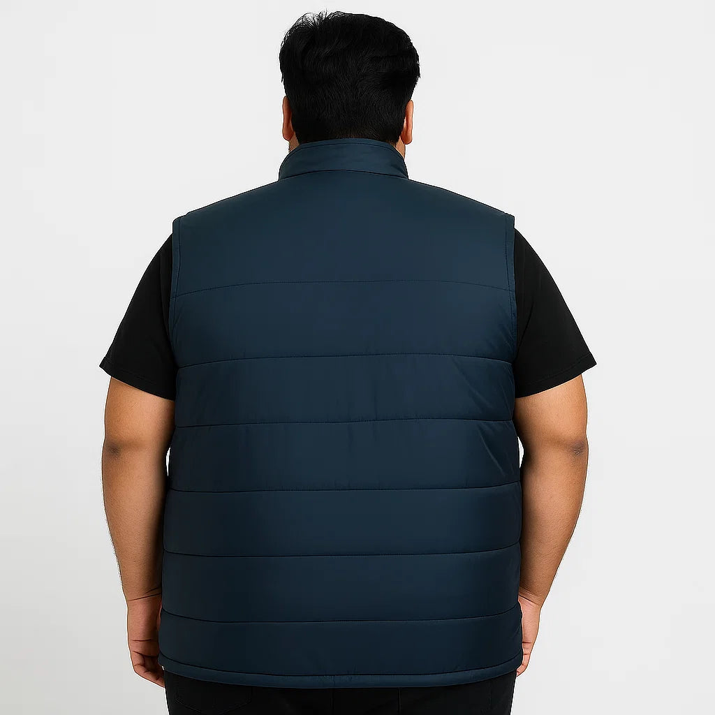 Midnight Trail Plus-Size Sleeveless Puffer Jacket PSM-8641