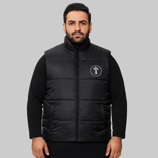 Bold Statement Sleeveless Black Puffer Jacket PSM-8798