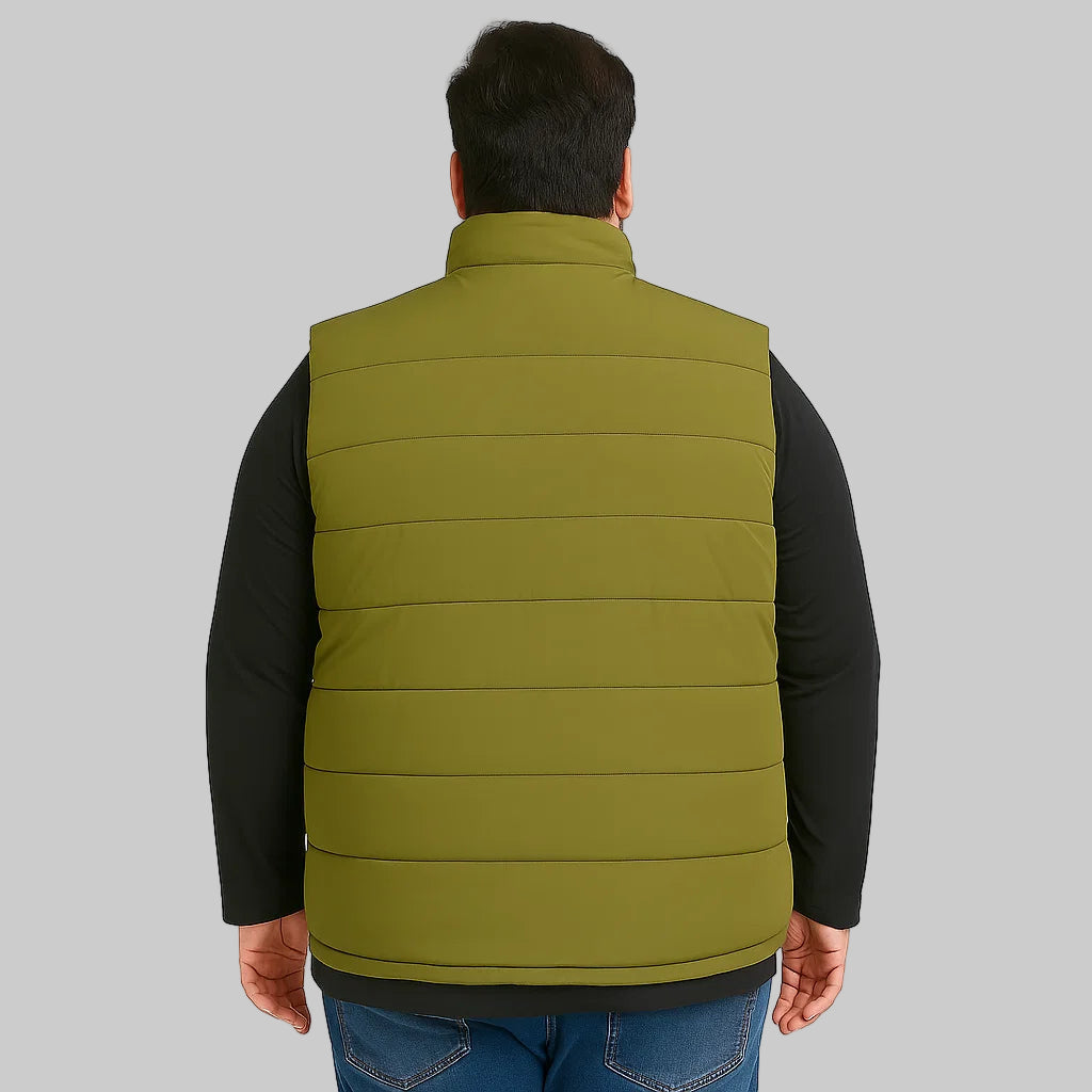 Olive Ridge Plus Size Sleeveless Puffer Jacket PSM-8639