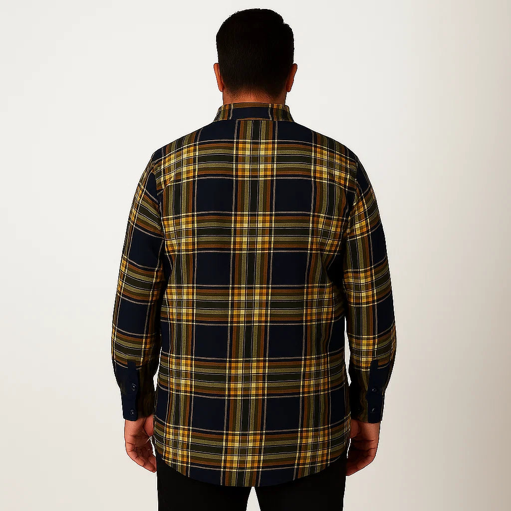 Black Plaid Without Hood Shirt Jacket PSM-6595