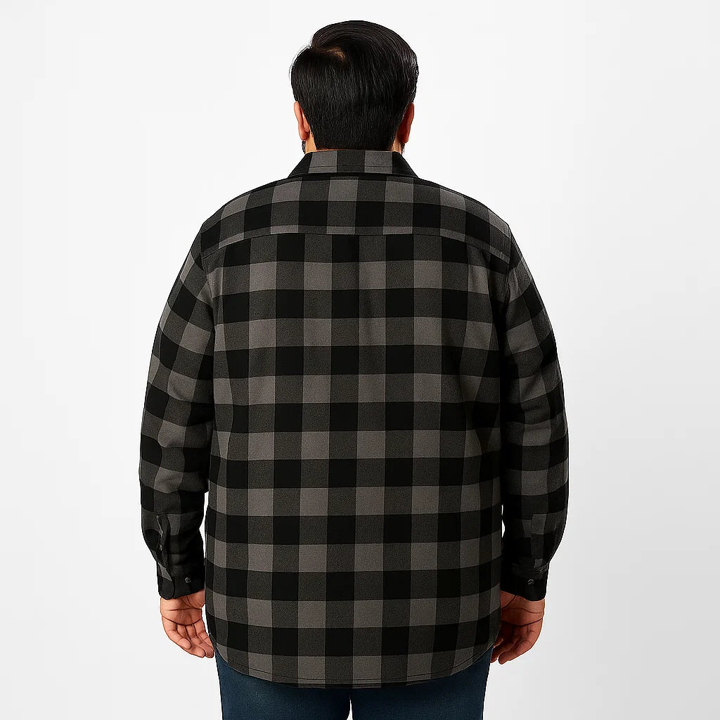 Navy Buffalo Plaid Without Hood Shirt Jacket PSM-6591