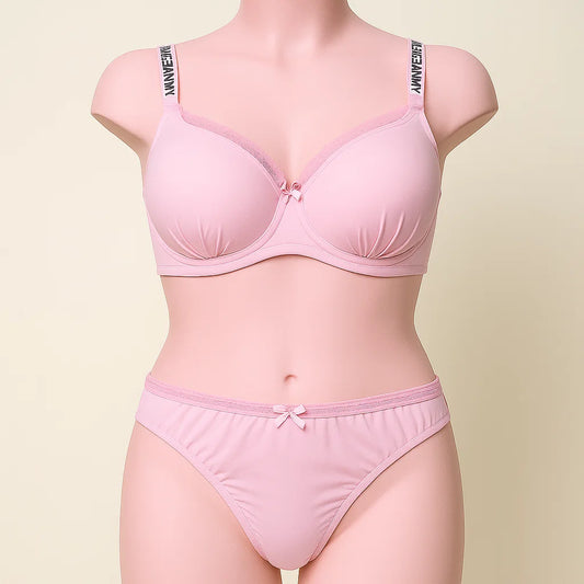 Blushing Rose Pink Plus Size Lingerie Set PSW-9776