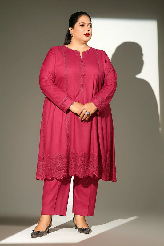 Maroon Grace – Plus Size 3PC Embroidered Lawn Suit - PSW-9862