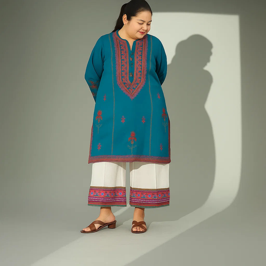 Teal Elegance – Plus Size 3PC Embroidered Lawn Suit – PSW-9866