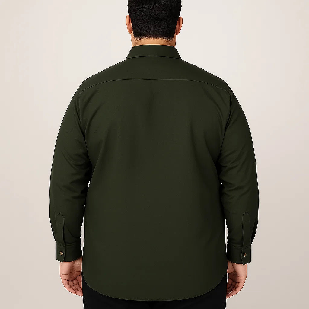 Forest Green Flannel-Lined Twill Shirt Jacket PSM-6577