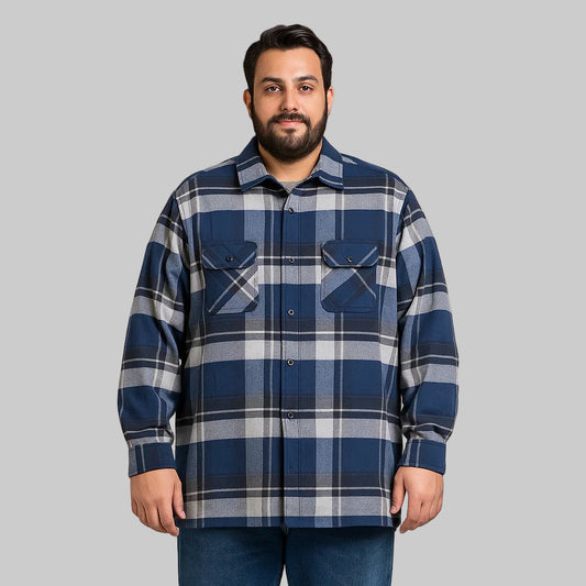 Random Plaid Color Flannel Big Size Quilted Shirt Jacket PSM-6296