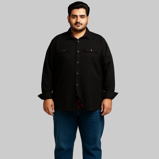 Stay warm and look sharp with our Black Flannel-Lined Twill Shirt Jacket — the perfect blend of rugged utility and all-day comfort. Crafted from durable lightweight cotton twill and fully lined with colorful plaid flannel, this shirt jacket provides just the right amount of warmth without bulk.
Featuring an antique brass snap-front closure, snap cuffs, and flap chest pockets, it’s built for both function and style. The double-needle stitching ensures long-lasting wear, while side seam pockets add convenien