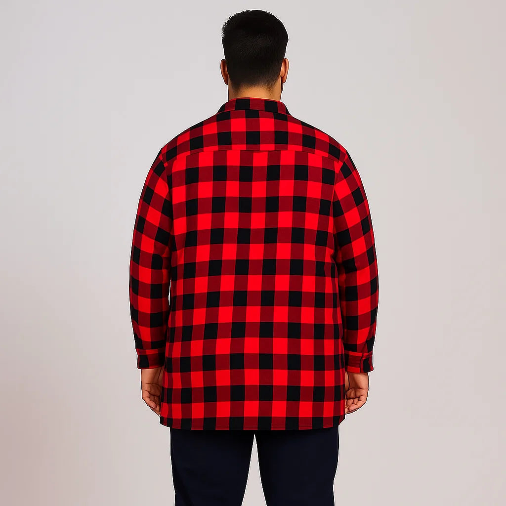 Red Buffalo Plaid Without Hood Shirt Jacket PSM-6594