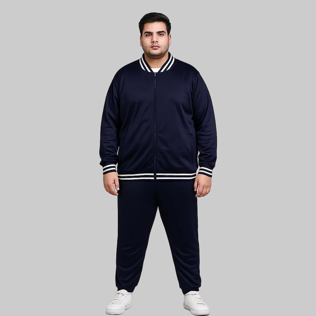 Athleisure Edge Navy Plus-Size Tracksuit PSM-8806