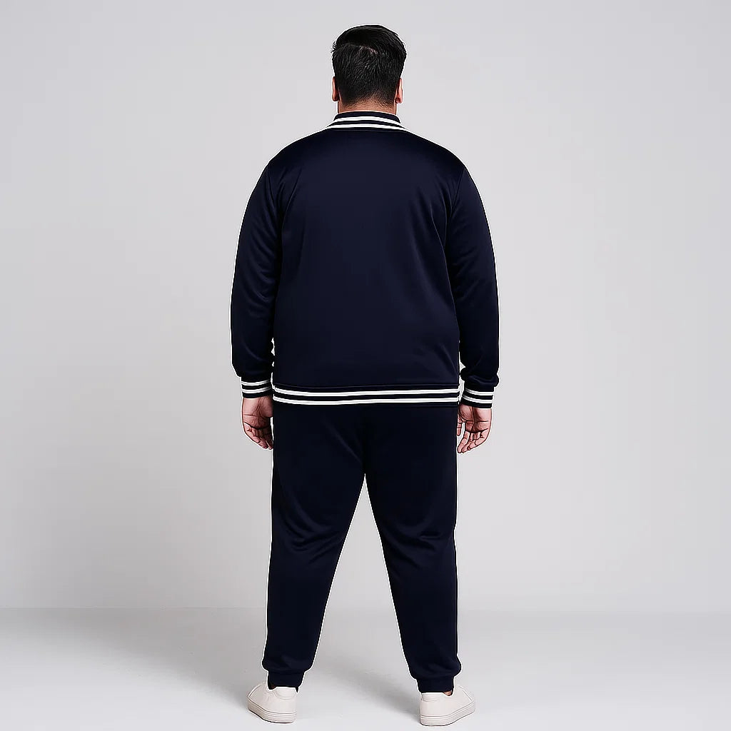 Athleisure Edge Navy Plus-Size Tracksuit PSM-8806
