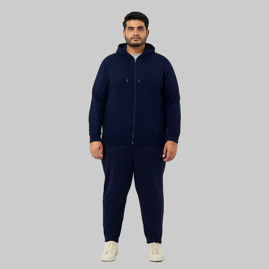 Midnight Ease Plus-Size Cotton Fleece Tracksuit PSM-8704