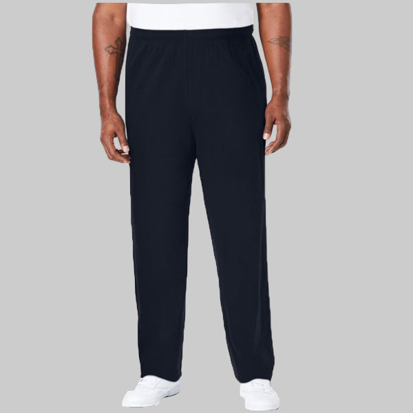 Plus-size lightweight cotton sweatpants with an adjustable drawstring waistband, open bottom, and relaxed fit for ultimate comfort.