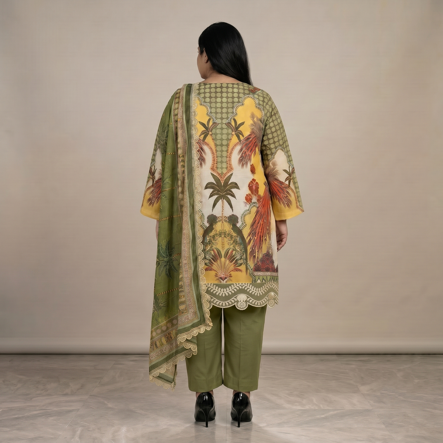 Tropical Oasis – 3 Piece Premium Lawn Suit PSW-11223