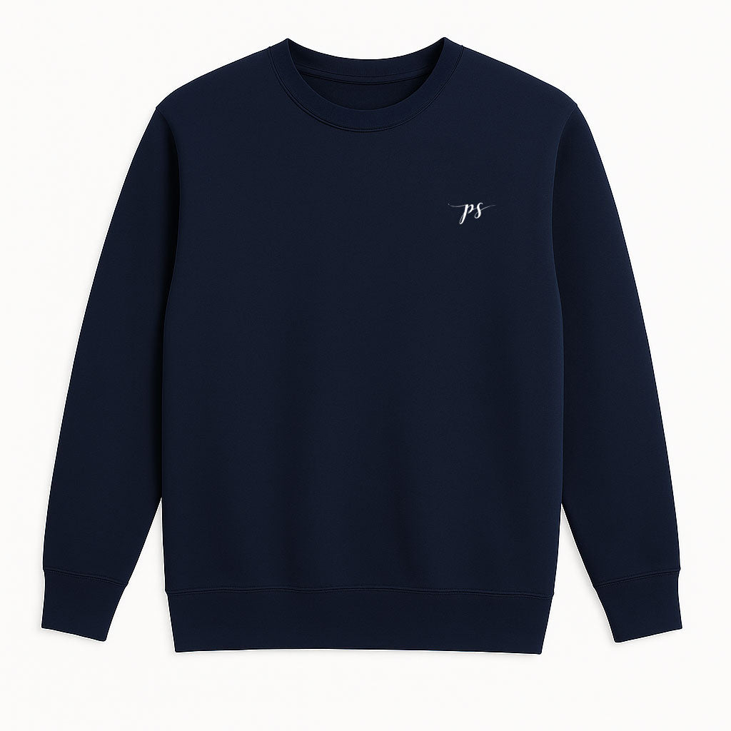 Navy Fleece Crewneck Plus Size Sweatshirt PSM-9963
