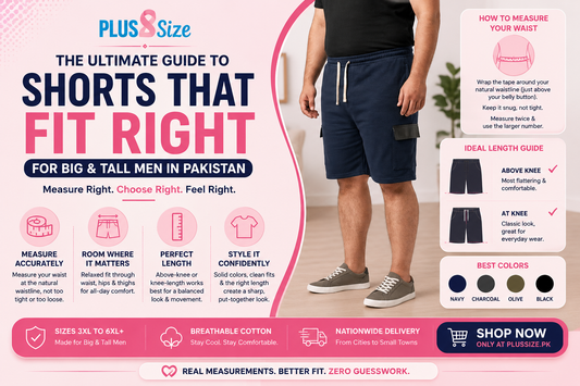 How to Find Your Correct Shorts Size as a Plus Size Man | Plussize.pk