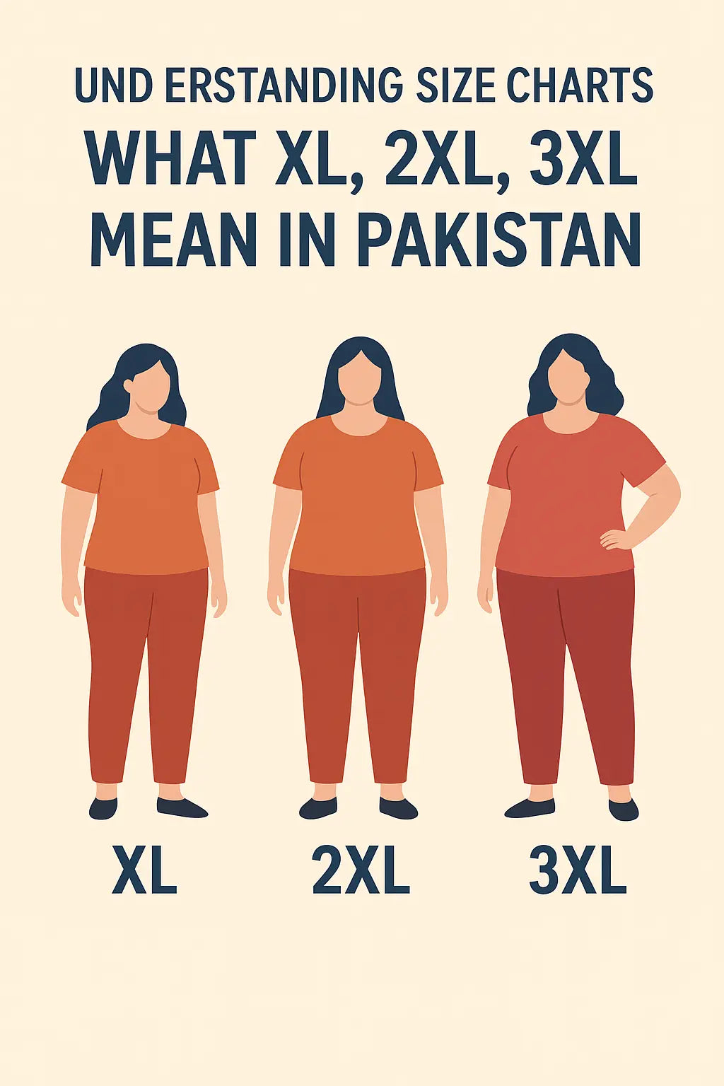 Understanding Size Charts What XL, 2XL, 3XL Mean in Pakistan