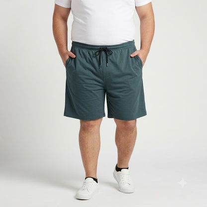 Teal Green Elastic Waist Jersey Shorts PSM-11339