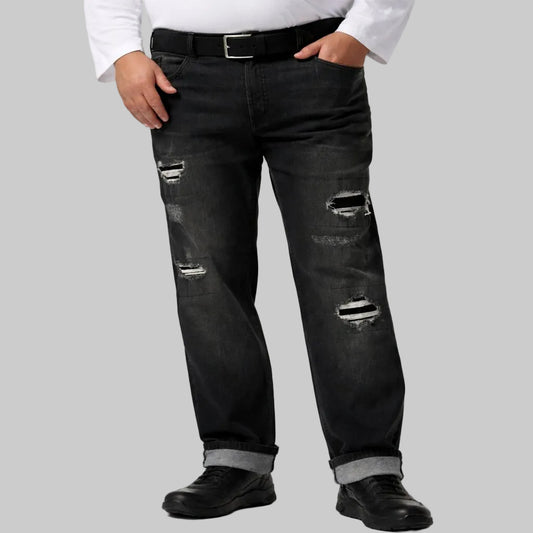 Midnight Rift Distressed Denim Pants PSM-10508