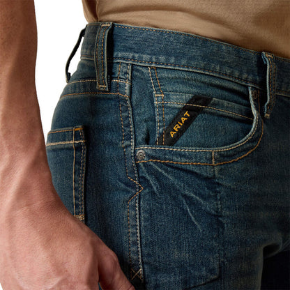 Ironside DuraStretch Stackable Straight Leg Jeans — tough work denim, straight fit, stacks over boots, utility knife pocket