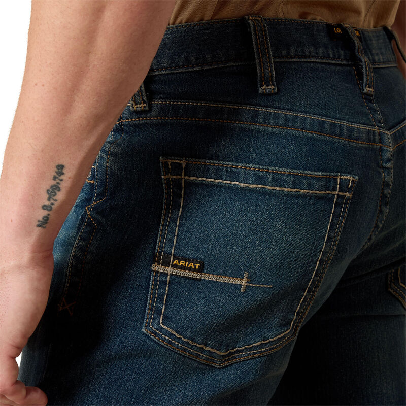 Ironside DuraStretch Stackable Straight Leg Jeans — tough work denim, straight fit, stacks over boots, utility knife pocket