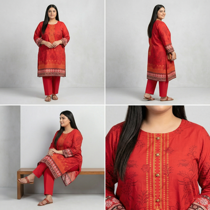 Crimson Heritage Premium Cotton Lawn 2PC Suit PSW-10998
