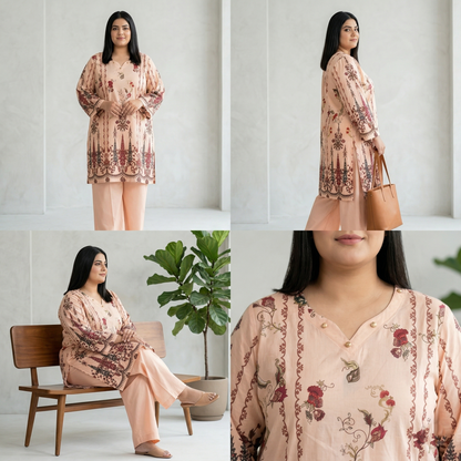 Blush Garden Premium Cotton Lawn 2PC Suit PSW-11000
