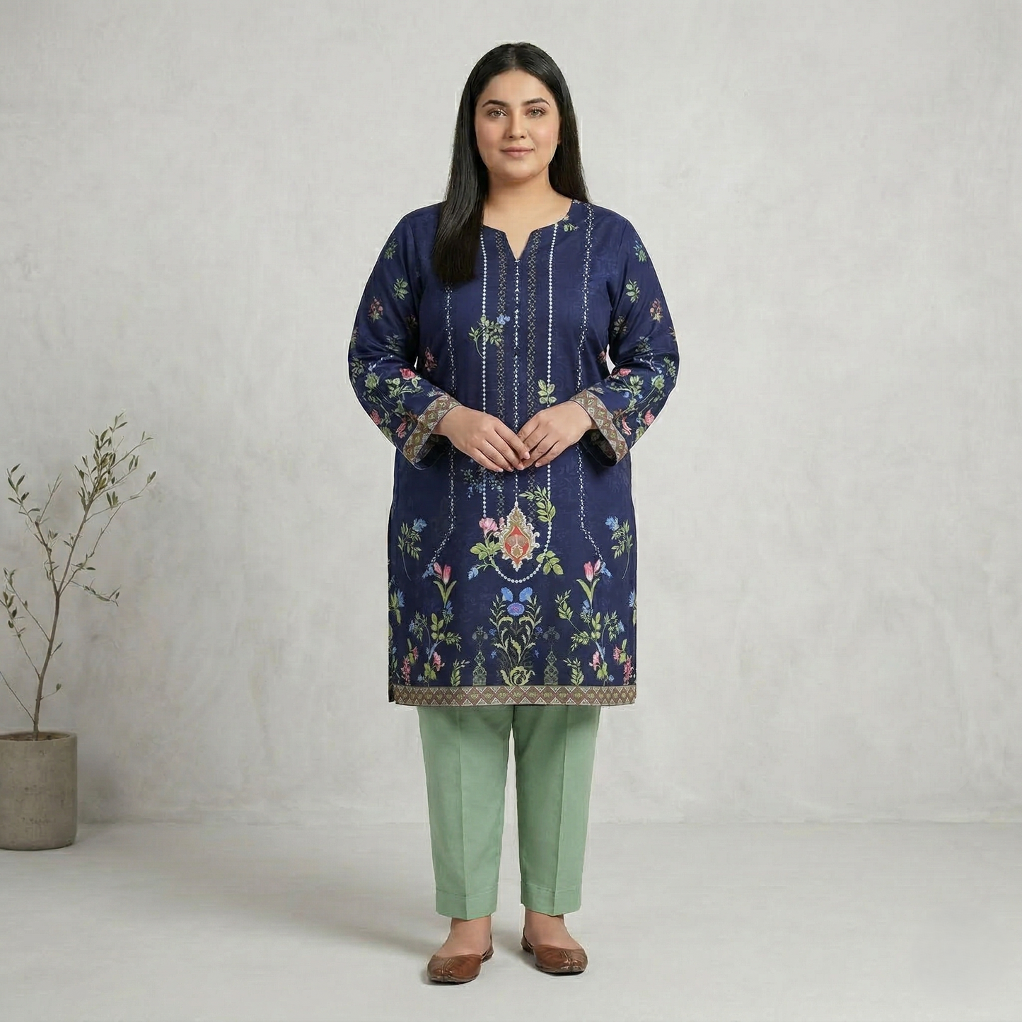 Midnight Garden Premium Cotton Lawn 2PC Suit PSW-11001