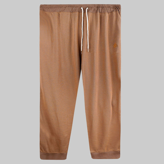 Peach Brown Plus-Size Terry Joggers PSM-8634