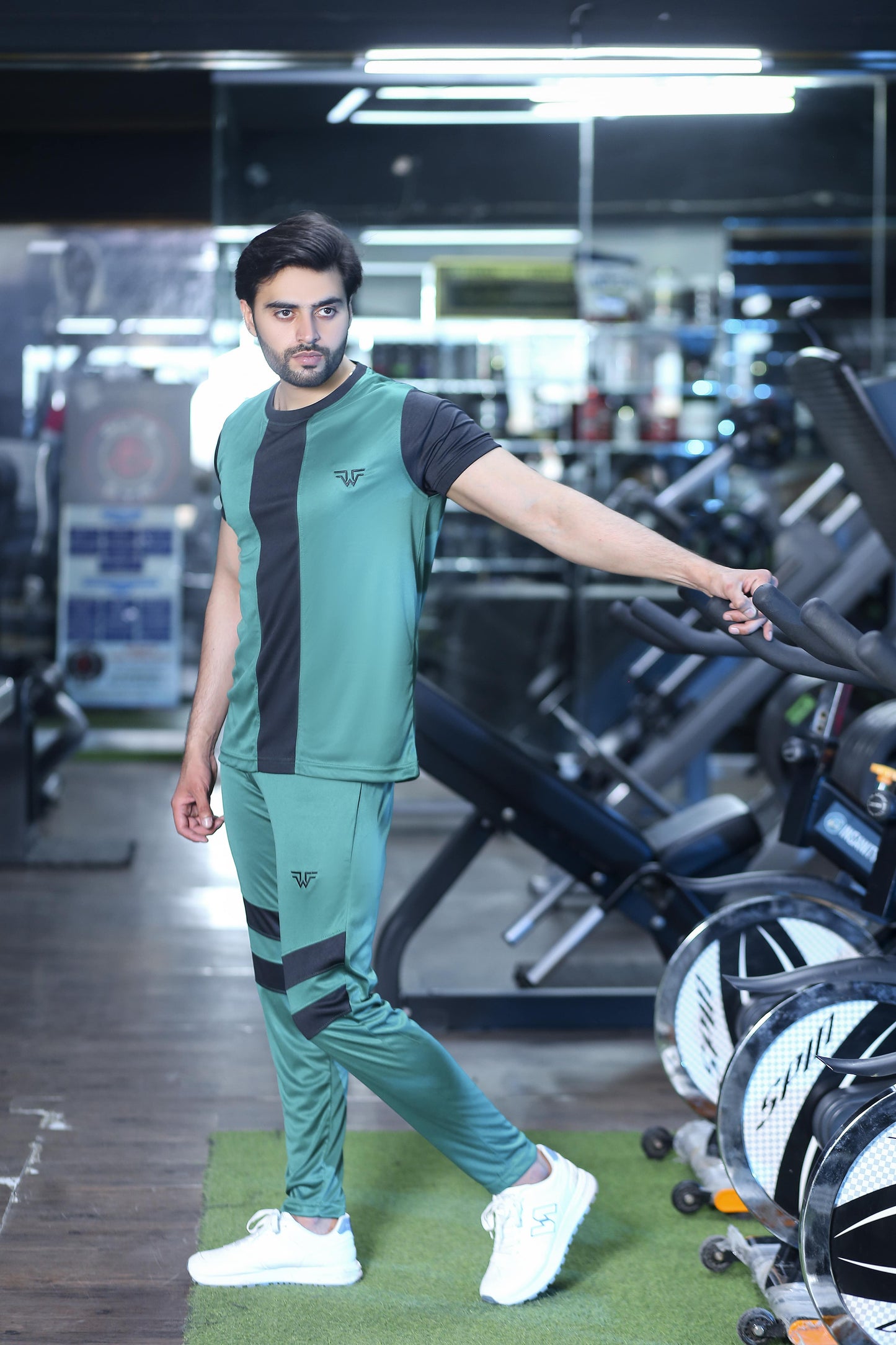 Emerald Black Contrast Regular Sportswear Tracksuit PSM-9163