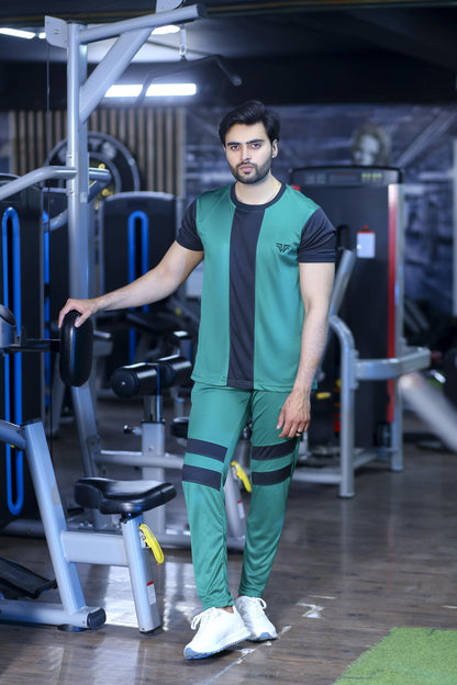 Emerald Black Contrast Regular Sportswear Tracksuit PSM-9163