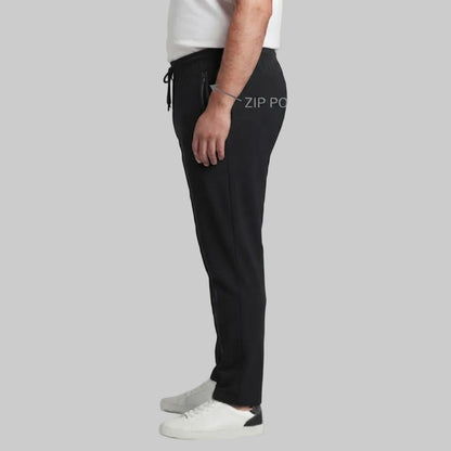 Black Elastic Waist Jersey Trouser  PSM-11362