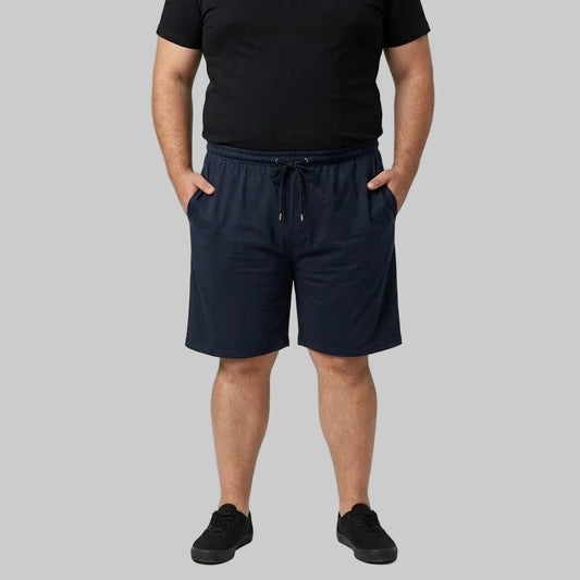 Navy Elastic Waist Jersey Shorts PSM-11338