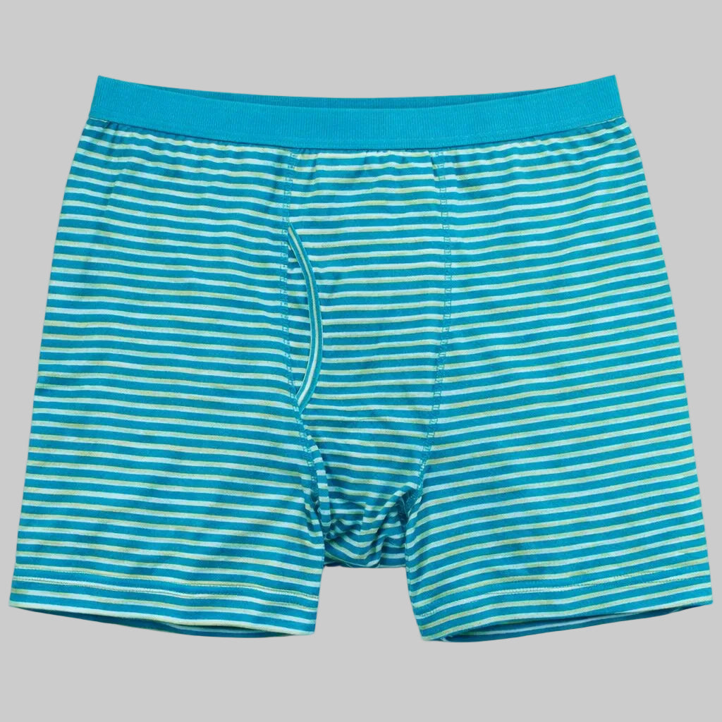 Aqua Blue Striped Soft Knit Boxer PSM-10482