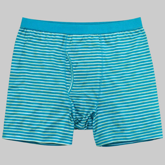 Aqua Blue Striped Soft Knit Boxer PSM-10482