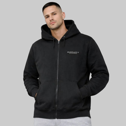 Black MuscleFit Full-Zip Fleece Hoodie PSM-10472