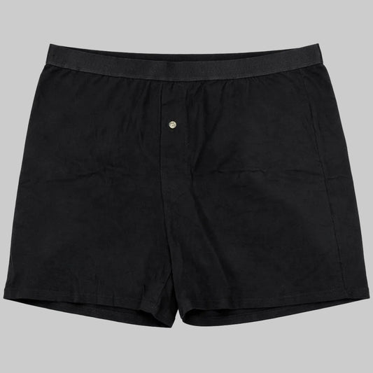 Black Comfort Knit Boxer Button PSM-10483