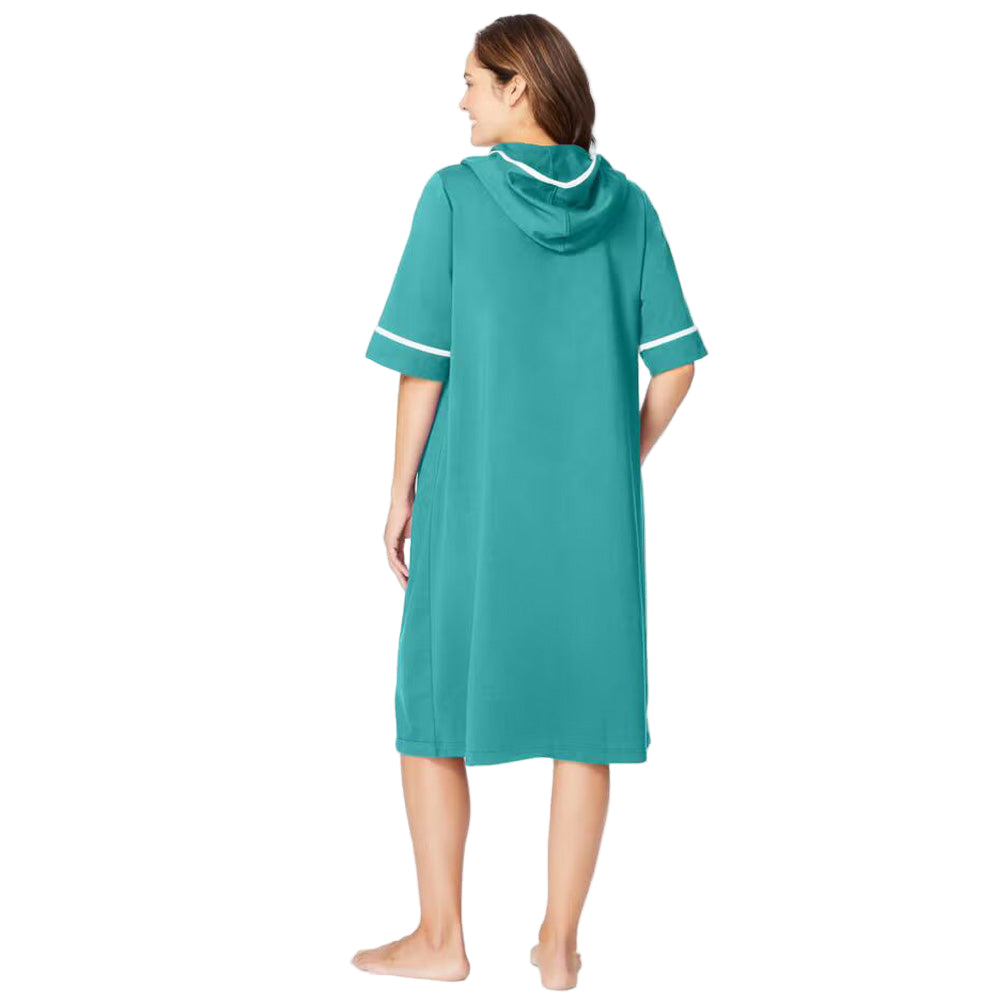 Flat-lay of Aquamarine French Terry Robe on neutral background