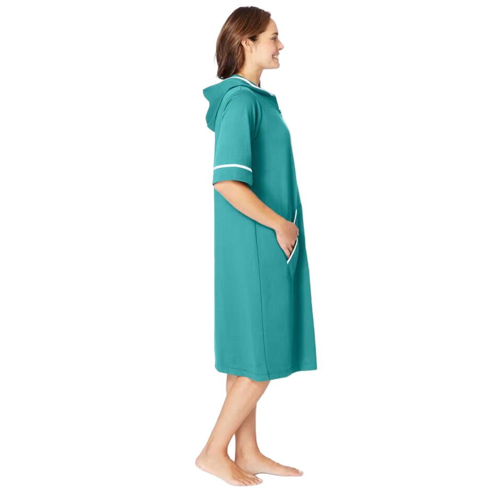 Flat-lay of Aquamarine French Terry Robe on neutral background