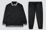 Athleisure Edge Black Plus-Size Tracksuit PSM-8805