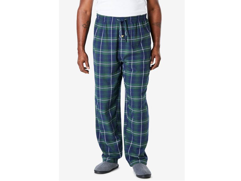 Balsam Green Plaid Flannel Pajama Pants – Big & Tall Brushed Cotton