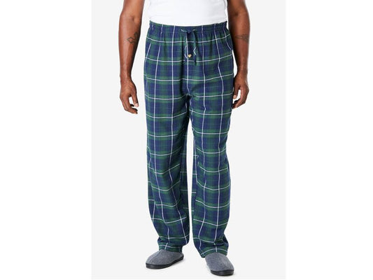 Balsam Green Plaid Flannel Pajama Pants – Big & Tall Brushed Cotton