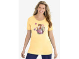 Banana Kitten Floral Crewneck T-Shirt PSW-7323