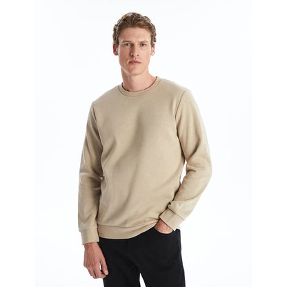 Beige Big Size Crewneck Sweatshirt PSM-8922